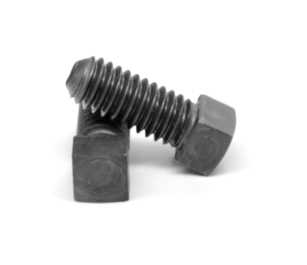 1/2'-13 x 7/8' (FT) Coarse Thread Square Head Set Screw Cup Point Low Carbon Steel Case Hardened Plain Finish Pk 350
