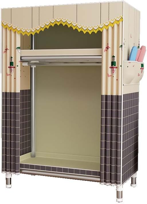 HUHJYUGE Portable Closet for Bedroom, Freestanding Closet Organizer, Heavy Duty Garment Rack, Wardrobe Clothes Organizer with Non-Woven Fabric Cover, Bedroom Armoire, for Cloakroom