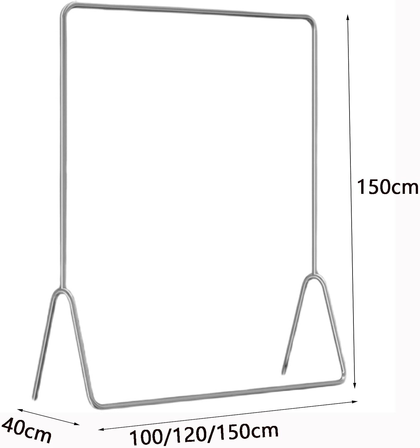 Heavy duty Garment rack Silver Stainless Steel Clothes Rail Clothing Store Display Rack Heavy Duty Cothing Rack For Hanging Clothes Freestanding Coat Rack For Bedroom Easy To Assemble Coat ( 120X40X1
