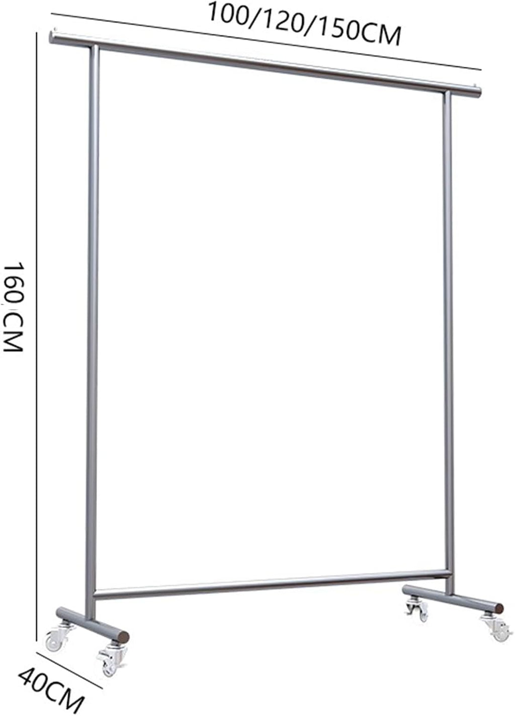 Heavy duty Garment rack Heavy Duty Clothes Rail On Wheels, Silver Stainless Steel Clothing Rack For Shop Home Office And Bedroom, Freestanding Coat Rack For Hanging Clothes, Easy To Assemble ( 100X40