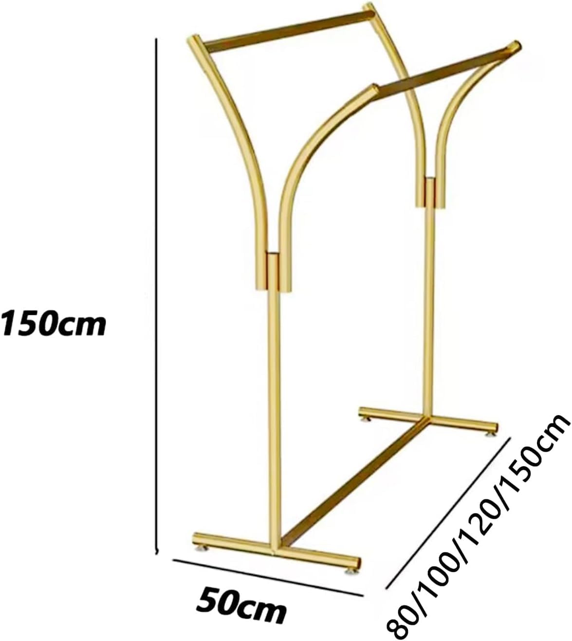 Clothes Racks - Rack For Hanging Clothes Retail Display - Floor Standing Metal Garment Rack - Double Pole Coat Rack, Freestanding Garment Rack, For Bedroom,Home,Office,Indoor(Color:A 80x50x150cm)
