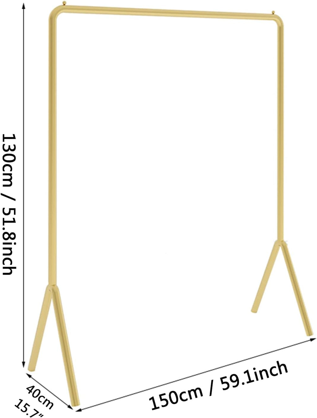 Gold Clothing Garment Rack,Simple Trending Standard Rod Display Clothing Rack,Modern Clothing Rack Free Standing Hanging Rack for Boutique Retail,Clothes St(150 * 130cm