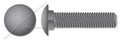 (300 pcs) 1/2'-13 X 5, Carriage Bolts, Round Head, Square Neck, Full Thread, A307 Steel, Plain