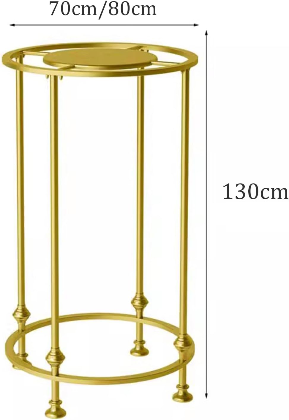 27.5in Round Clothing Rack with Top Shelf - Metal Clothing Display Stand for Retail, Freestanding Garment Rack, Stylish Gold Naajima Display Shelves, 70cm