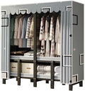 HUHJYUGE Wardrobe Closet with Cover, Portable Wardrobe Closet for Bedroom, Freestanding Clothes Garment Rack, Clothes Storage Organizer Shelves, Heavy Duty Closet Storage Organizer, for Cloakroom