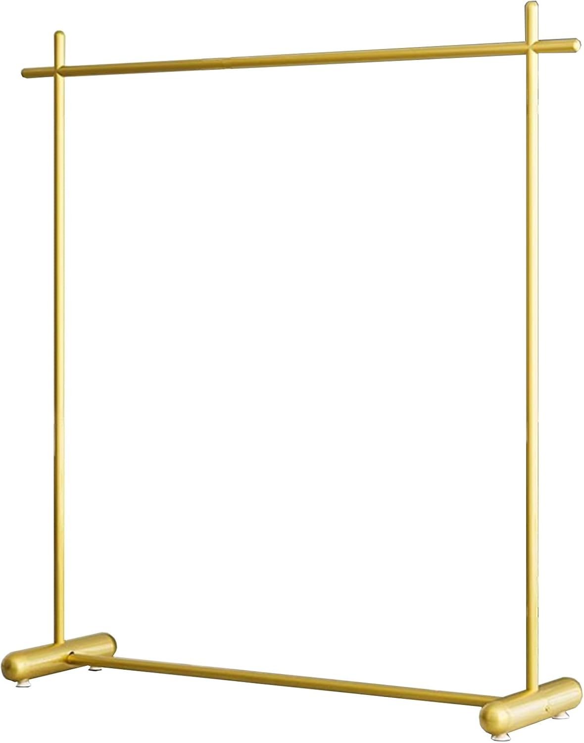 Heavy duty Garment rack Gold Metal Clothing Rack For Bedroom And Boutique Commercial Heavy Duty Clothes Rail For Hanging And Display Clothes Freestanding Single Rod Coat Rack Easy To Assemble ( 150X4