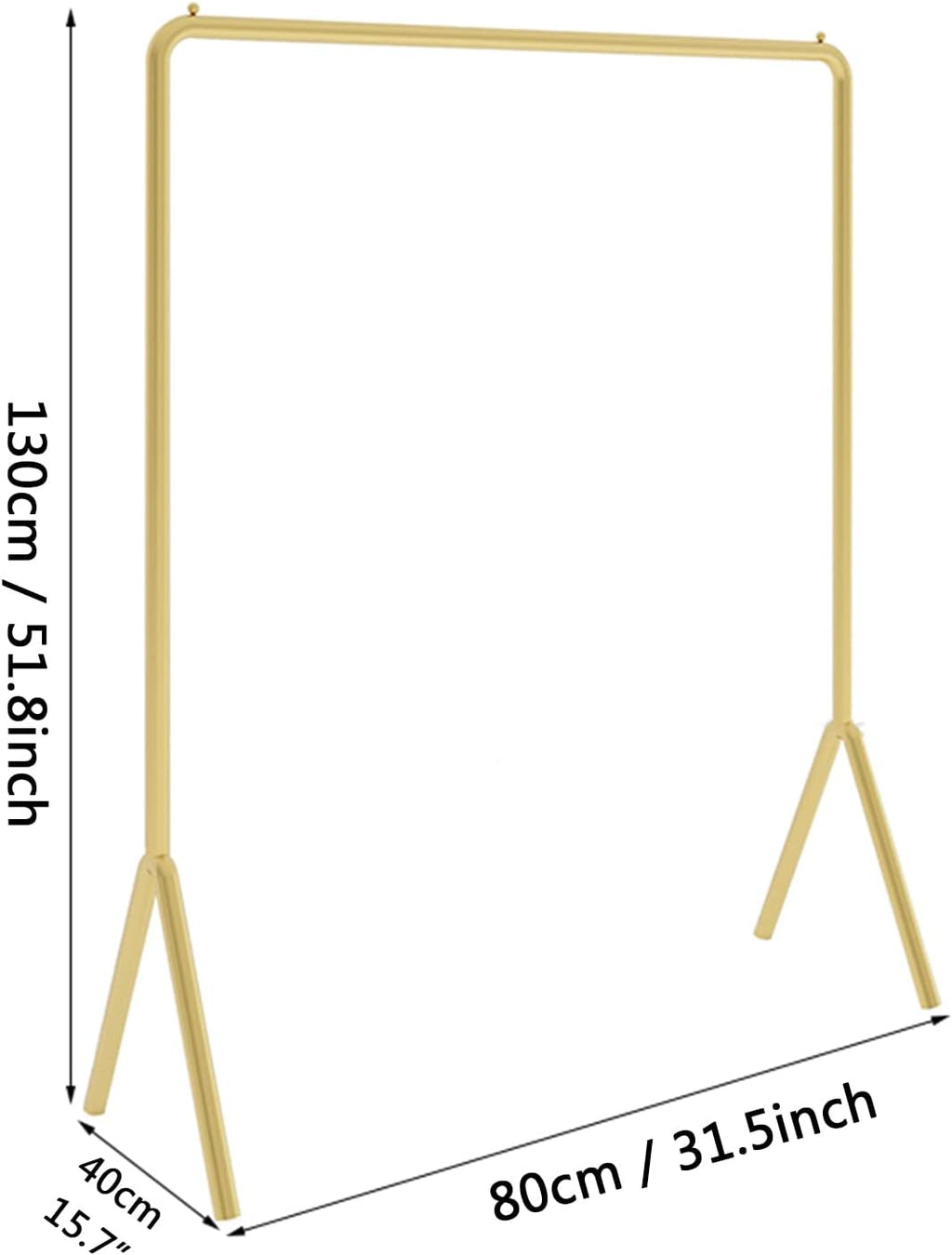 Gold Clothing Garment Rack,Simple Trending Standard Rod Display Clothing Rack,Modern Clothing Rack Free Standing Hanging Rack for Boutique Retail,Clothes St(80 * 130cm