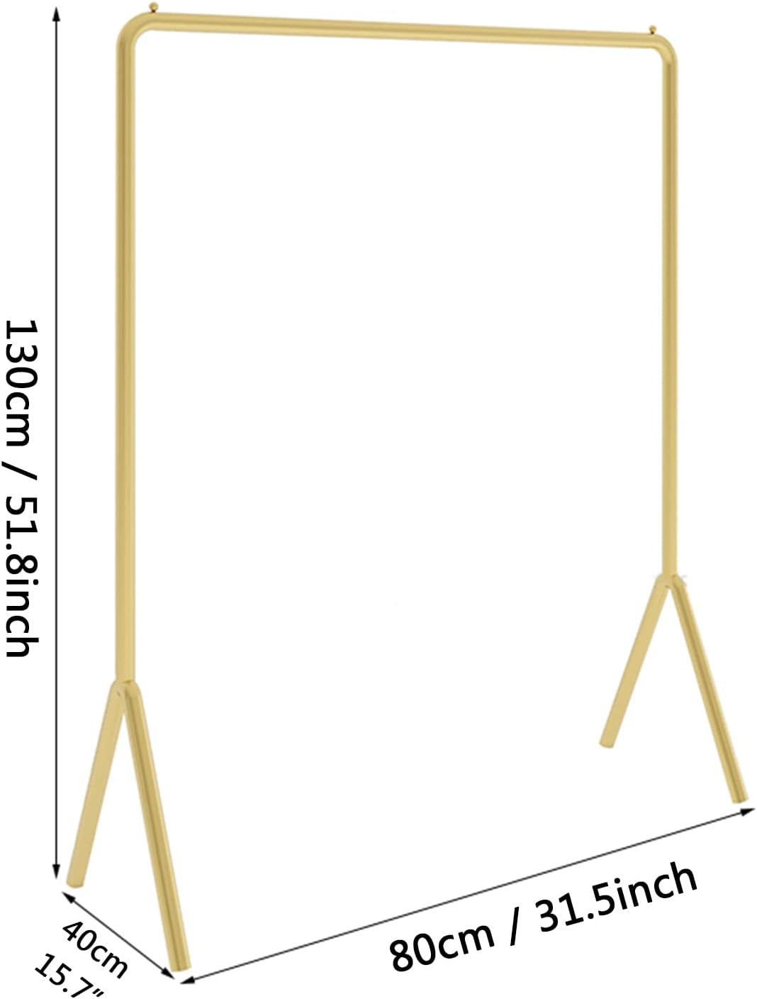 Gold Clothing Garment Rack,Simple Trending Standard Rod Display Clothing Rack,Modern Clothing Rack Free Standing Hanging Rack for Boutique Retail,Clothes St(80 * 130cm