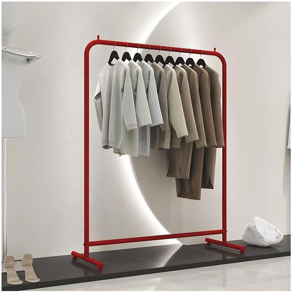 Freestanding Garment Display Retail Rack, Standing Hanging Stand, Multi-Purpose Metal Shelf, Hanging Clothes Organizer Rail for Display and Storage(80x40x150 cm)