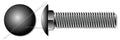(200 pcs) 1/2'-13 X 2, Carriage Bolts, Round Head, Square Neck, Full Thread, A307 Steel, Black Oxide