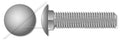 (100 pcs) 1/2'-13 X 4-1/2', Carriage Bolts, Round Head, Square Neck, Full Thread, A307 Steel, Hot Dip Galvanized