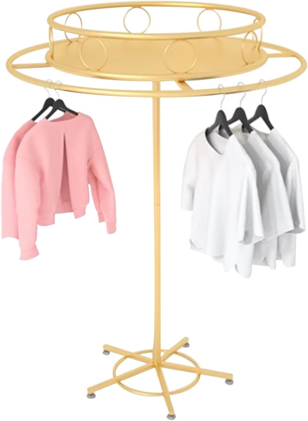 Metal Freestanding Garment Rack with 360° Rotating Feature for Home & Commercial Use Adjustable Height,One Color-5