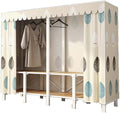 HUHJYUGE Portable Closets for Hanging Clothes, Free Standing Cloth Rack with Cover, Heavy Duty Wardrobe Metal Garment Rack, Spacious Large -Capacity Storage Space, for Bedroom Living Room