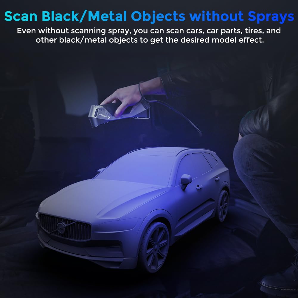 Creality 3D Scanner CR-Scan Raptor, Upgraded Handled 3D Scanner with Blue Laser Lines&NIR 60FPS 3D Scanning, 0.02mm Accuracy Anti-Shake Tracking 24-Bit Full-Color for iOS Mac Windows Android