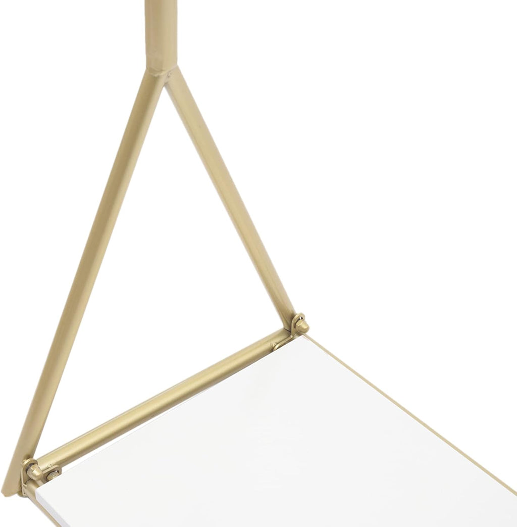 Metal Clothes Display Rack, Freestanding Garment Clothing Hanger Storage Shelf with Clothing Hanger Storage Shelf, 59x15.7x62.9 inch