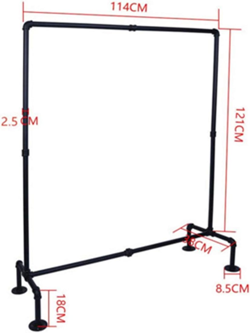 Mlaea Iron Frame Drying Rack, Single-Rod Garment Rack for Coats, Shirts, Dresses, Freestanding Clothing Storage Display Rack for Clothes Store, Balcony, Bedroom, 121cm(Size:121 * 114CM)