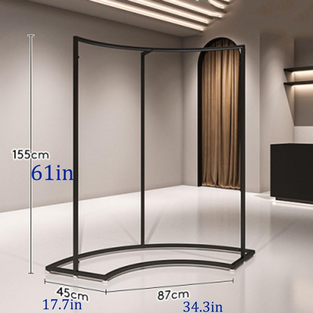 Industrial Iron Garment Rack for Hanging Clothes 52.4in/61in Commercial Freestanding Clothes Hanging Rack for Coats, Shirts, Dress Home Heavy Duty Clothing Racks(87x45x155cm/34.3x17.7x61in)