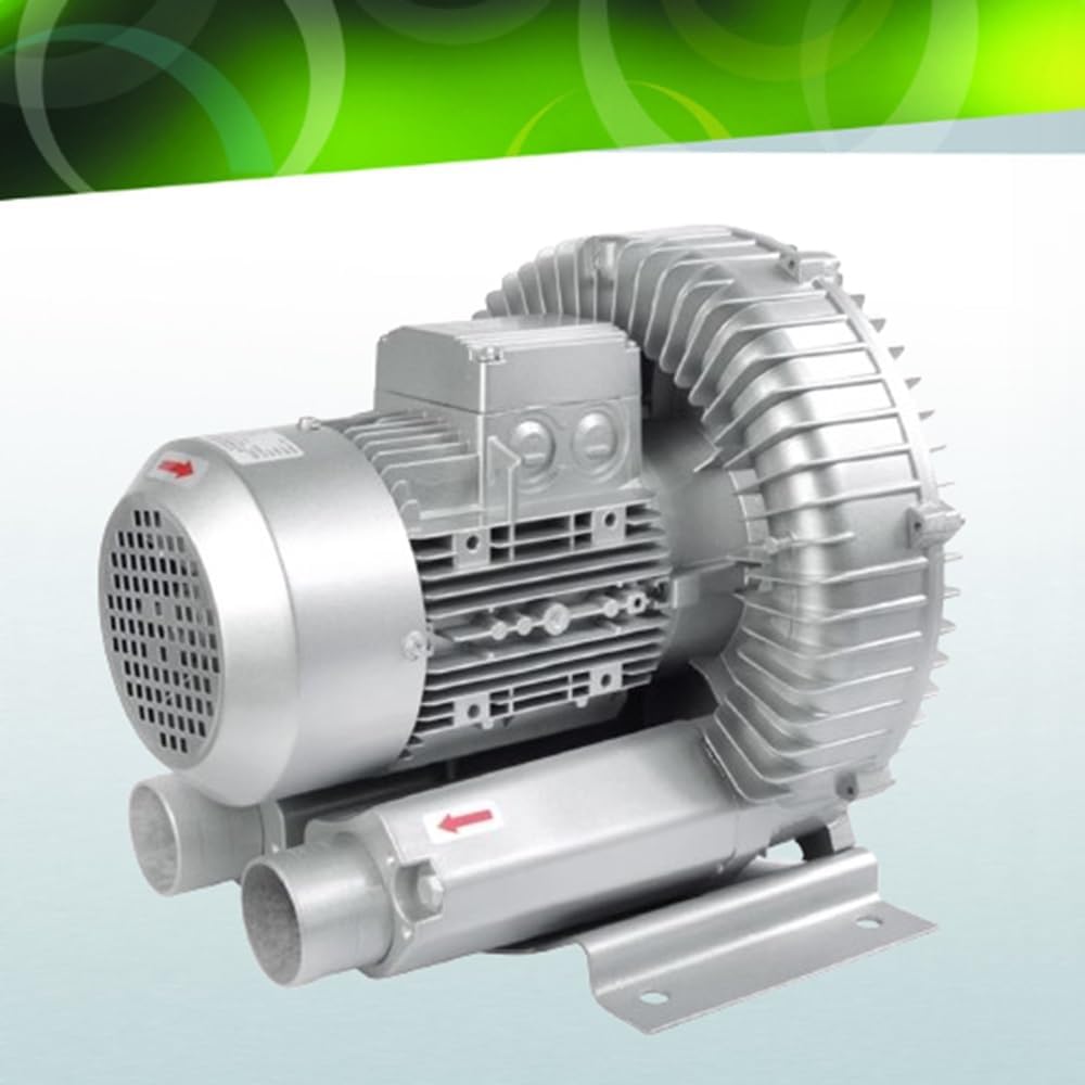 Regenerative Blower, 110V 50Hz Single Phase High-Pressure Vortex Blower, 0.33HP 0.47HP 0.5HP 0.74HP 1.01HP 1.49HP Fish Pond Ring Blower, Industrial Vacuum Pump for Air Blowing(1100W/1.49HP)