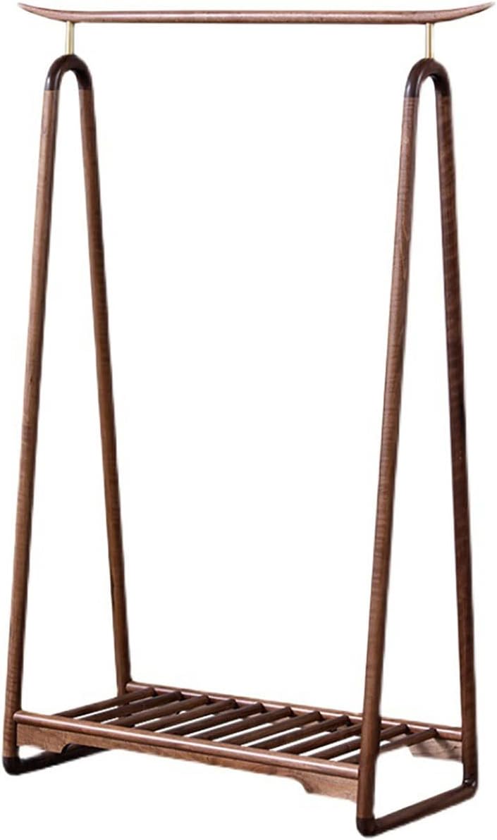 Heavy Duty Free-Standing Garment Rack, Solid Wood Clothing Rack with Hanging Rod, Multifunctional Hanging Clothes Rack