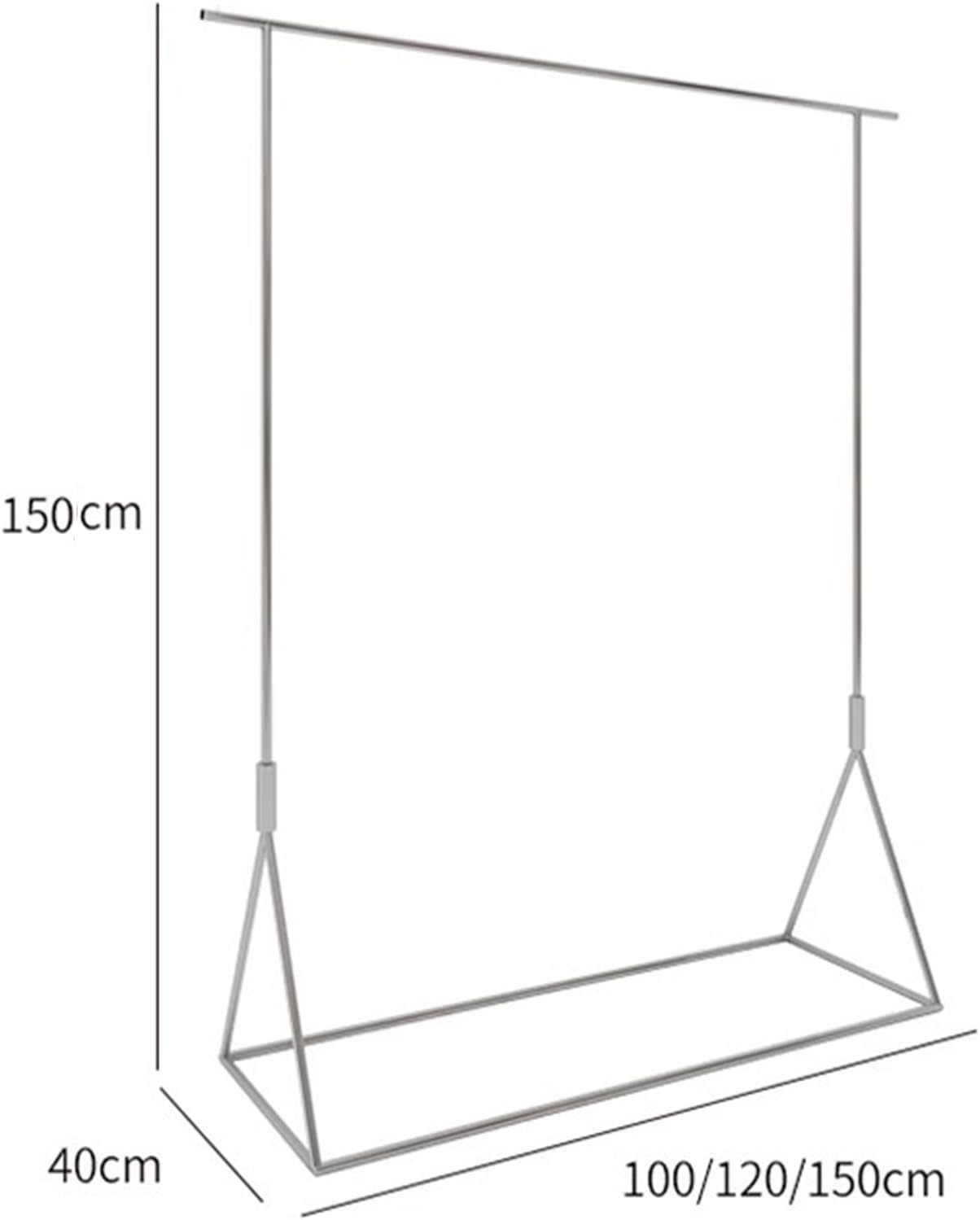Heavy duty Garment rack Nordic Modern Clothing Rack For Hanging And Display, Commercial Grade Heavy Duty Clothes Rail, Silver Stainless Steel, Freestanding Coat Rack For Bedrooms And Boutiques ( 100X