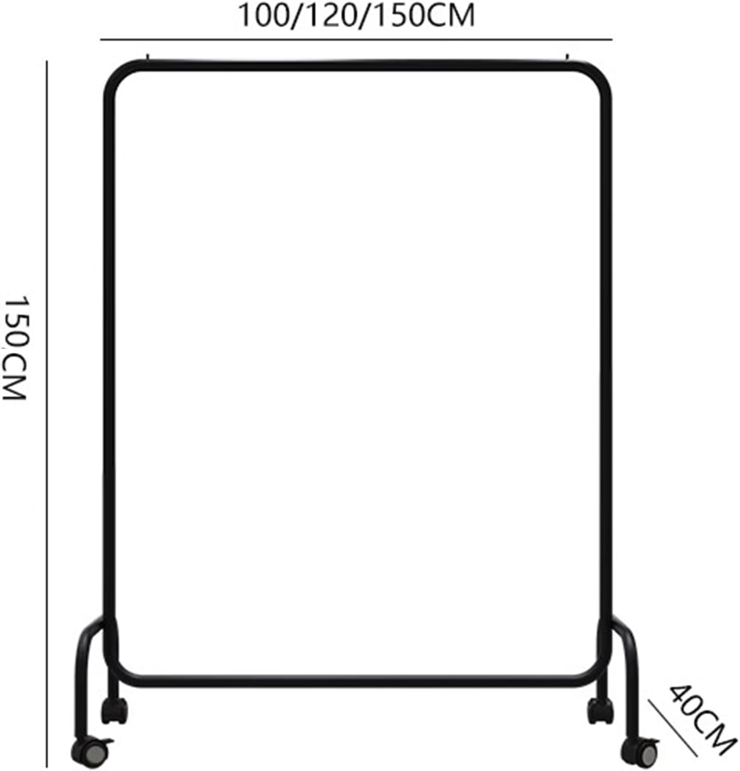 Heavy duty Garment rack Industrial Retro Heavy Duty Clothes Rail On Wheels Stainless Steel Clothing Rack For Clothes Storage Display, Freestanding Coat Rack For Bedroom And Clothing Store ( 150X40X15
