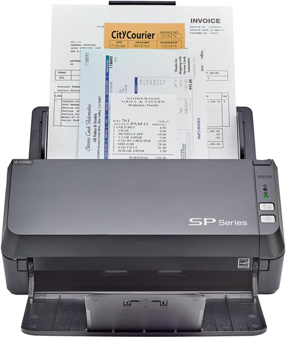 RICOH SP-1130Ne Easy-to-Use Color Duplex Document Scanner with Automatic Document Feeder (ADF) and Twain Driver