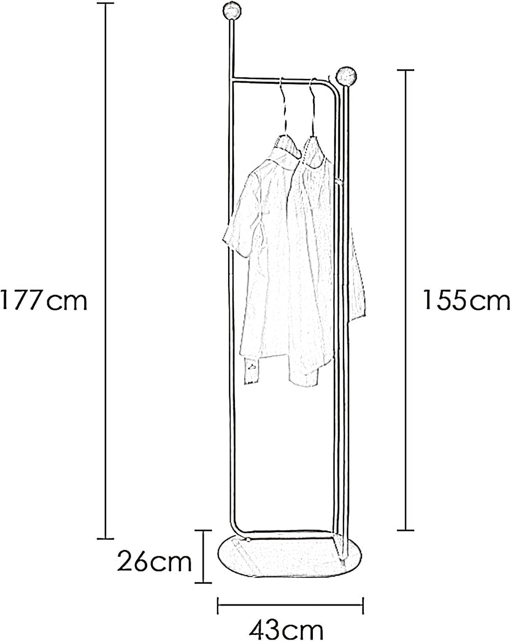 Heavy Duty Coat Rack, Garment Rack Modern Metal Clothing Rack with Shelves Freestanding Coat Rack for Bedroom Hallway and Living Room Easy to Assemble Clothes Rail Small Space (Gold)
