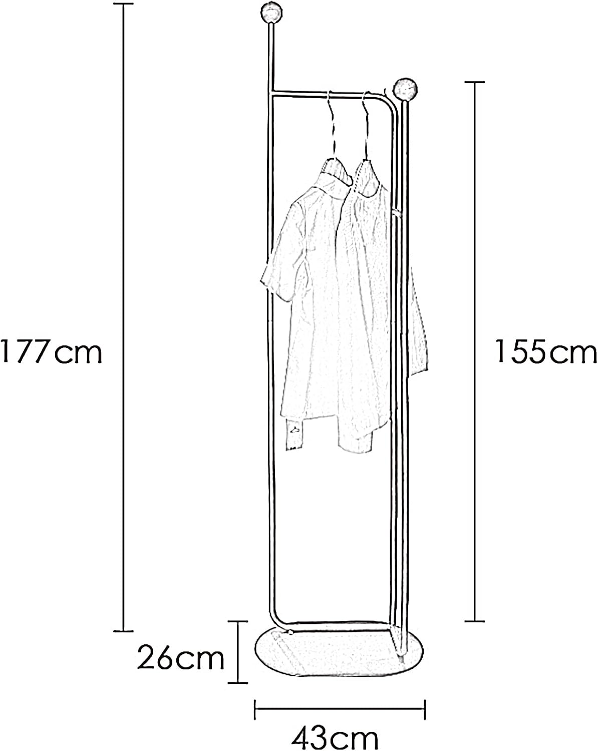 Heavy Duty Coat Rack, Garment Rack Modern Metal Clothing Rack with Shelves Freestanding Coat Rack for Bedroom Hallway and Living Room Easy to Assemble Clothes Rail Small Space (Gold)