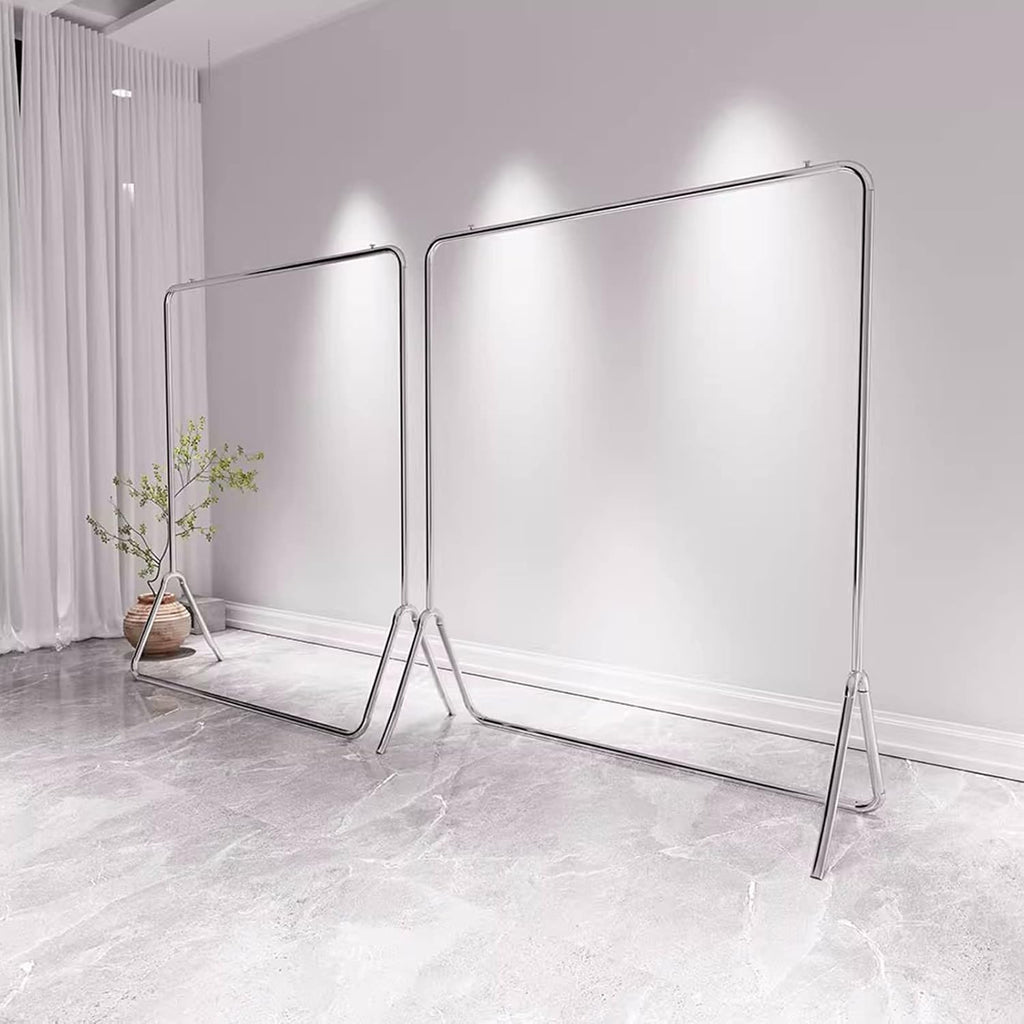 Heavy Duty Coat Rack, Garment rack Silver Stainless Steel Clothes Rail Clothing Store Display Rack Heavy Duty Cothing Rack For Hanging Clothes Freestanding Coat Rack For Bedroom ( 120X40X150CM)