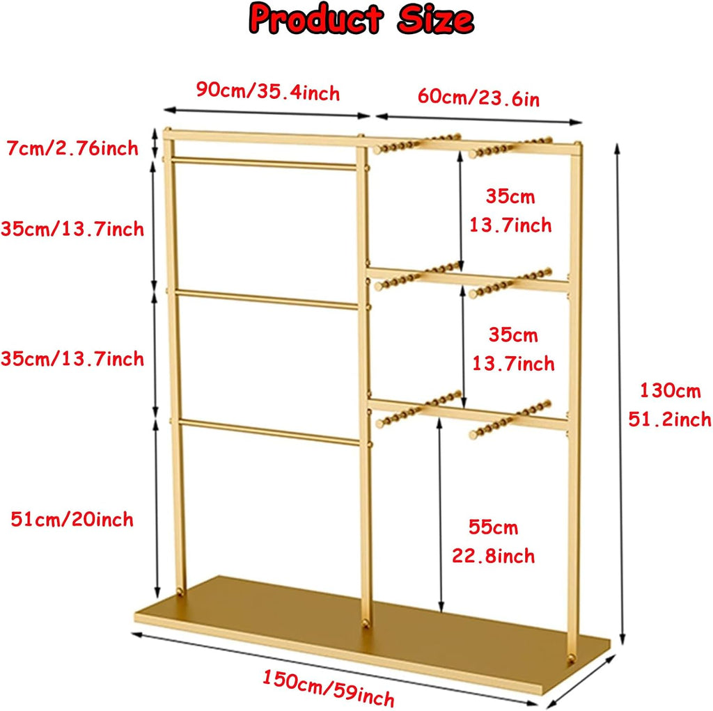 Adjustable Heavy-Duty Freestanding Metal Garment Rack - Retail Display Stand for Shirts, Bras, Scarves & Accessories - Ideal for Clothing Boutique Supplies