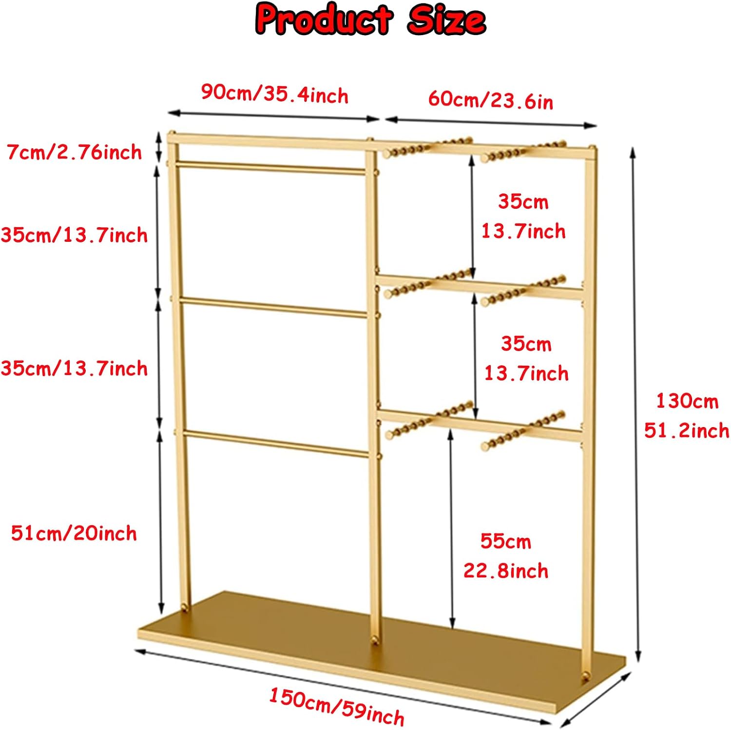 Adjustable Heavy-Duty Freestanding Metal Garment Rack - Retail Display Stand for Shirts, Bras, Scarves & Accessories - Ideal for Clothing Boutique Supplies