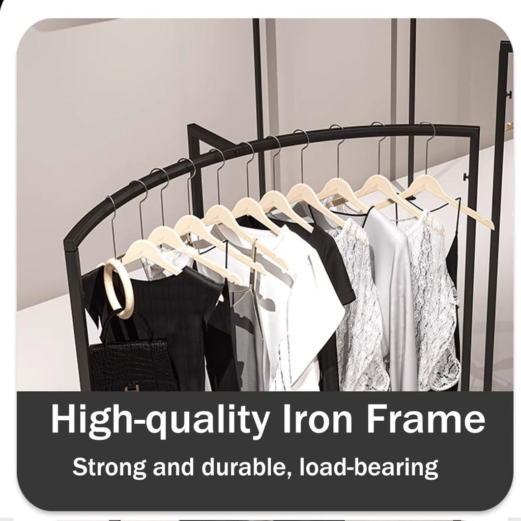 Industrial Iron Garment Rack for Hanging Clothes 52.4in/61in Commercial Freestanding Clothes Hanging Rack for Coats, Shirts, Dress Home Heavy Duty Clothing Racks(87x45x155cm/34.3x17.7x61in)