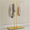 Modern Clothing Rack Freestanding Garment Hanger, Clothing Display Stand for Shops Retail Stores Home Storage, 2-Way Suit Shirt Clothing Rack,Gold-Style 2