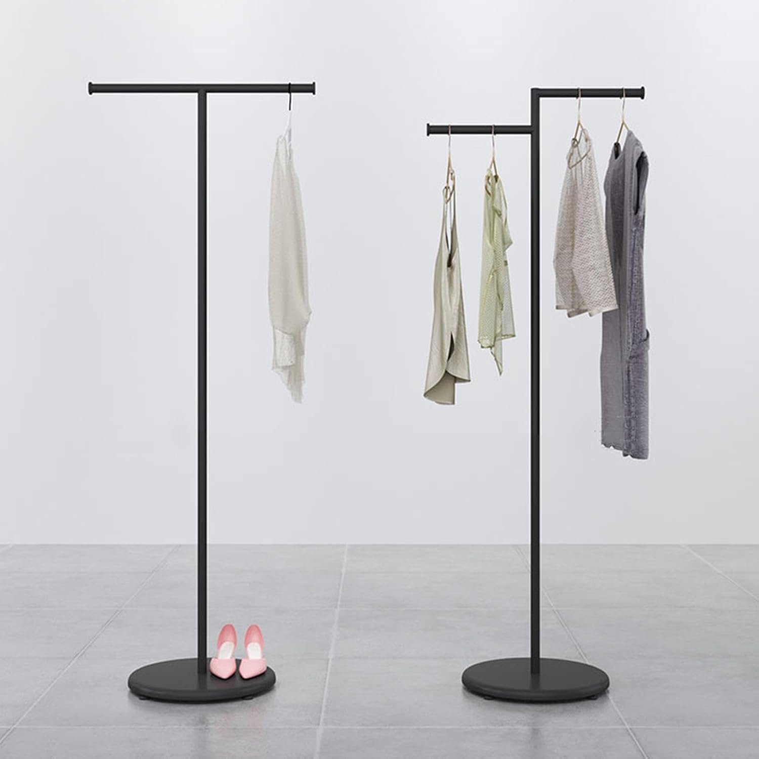 Freestanding Clothing Store Display Stands Garment Rack,boutique Retail T-type Clothes Hanger Entrance Porch Organization Hanging Rod,Suit Shirt Clothing Rack,laundry Room Hanging Clothes Rod