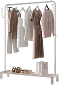 Heavy duty Garment rack Silver Stainless Steel Clothing Rack On Wheels For Hanging Clothes, Heavy Duty Clothes Organizer With Shelves And Hooks Freestanding Coat Rack For Bedroom And Laundry ( 80X40X