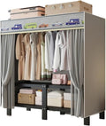 Heavy Duty Portable Closet with Cover,Portable Closet Rack,for Hanging Armoire Wardrobe Closet System Freestanding Coat Storage Garment Racks(113X48X170CM)