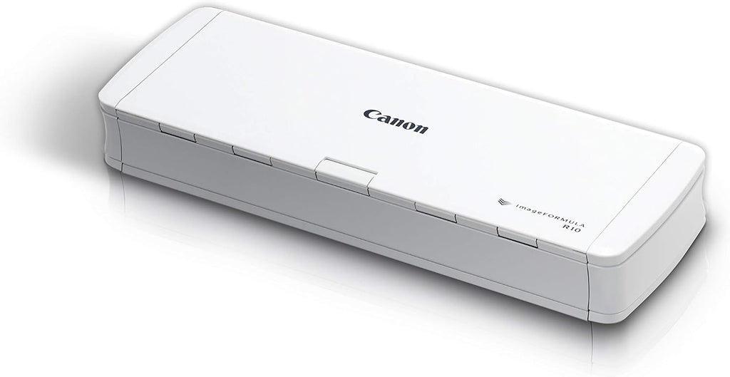 Canon imageFORMULA R10 - Portable Document Scanner, USB Powered, Duplex Scanning, Document Feeder, Easy Setup, Convenient, Perfect for Mobile Users, White