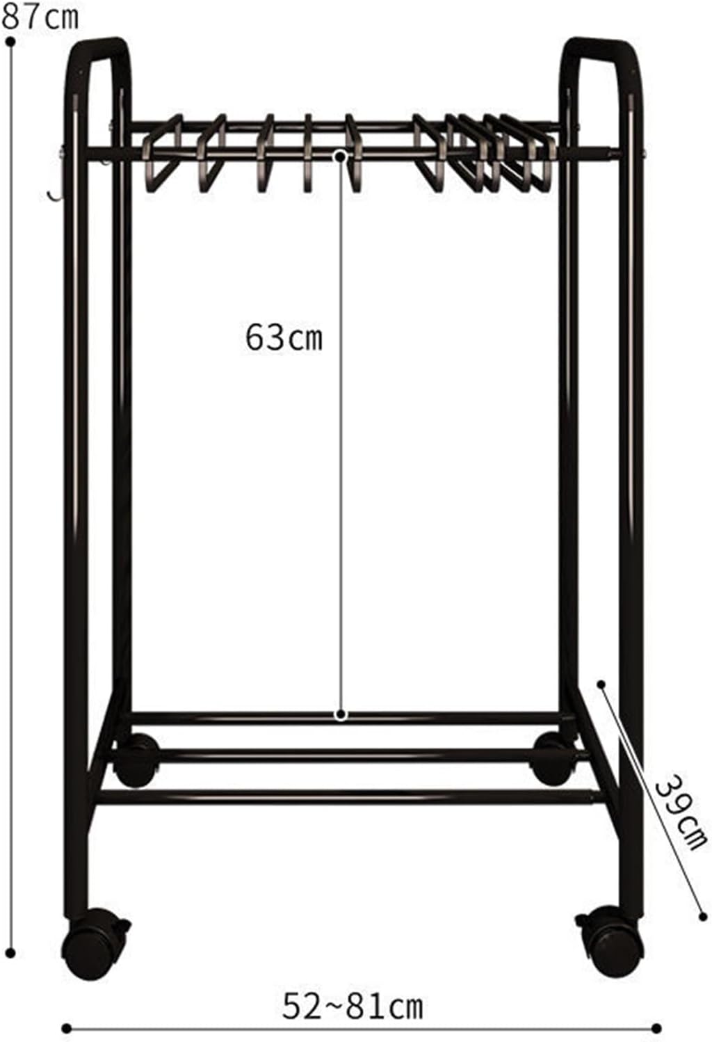 Freestanding Garment Rack with Casters, 3-Tier Trouser Hanger Storage, Movable Clothes Rack for Bedroom, Multifunctional Slacks Organizer, Stylish White Design