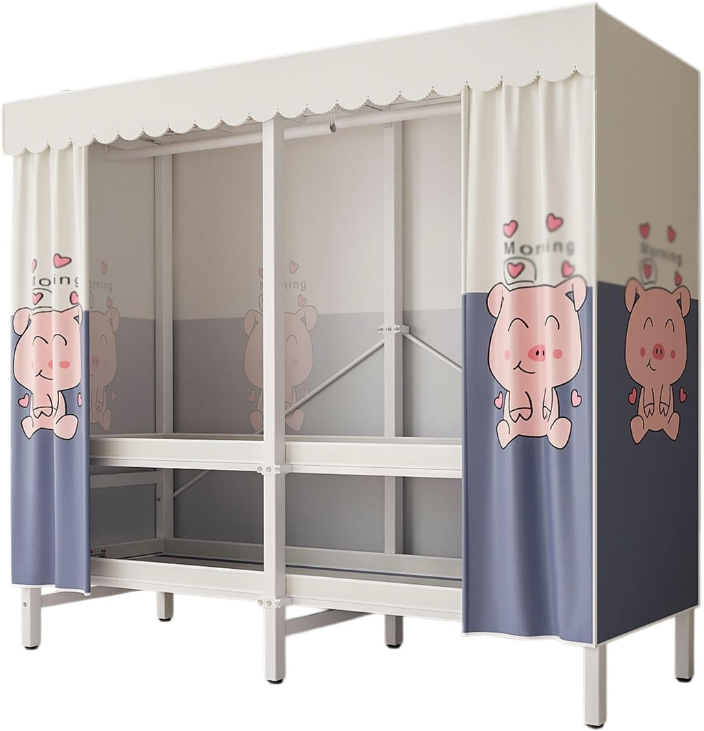 Foldable Clothe Rack With Cover,Portable Closets,Heavy-Duty Portable Closet Wardrobe,Freestanding Garment Rack,for Hanging(A-white,216 * 170 * 50)