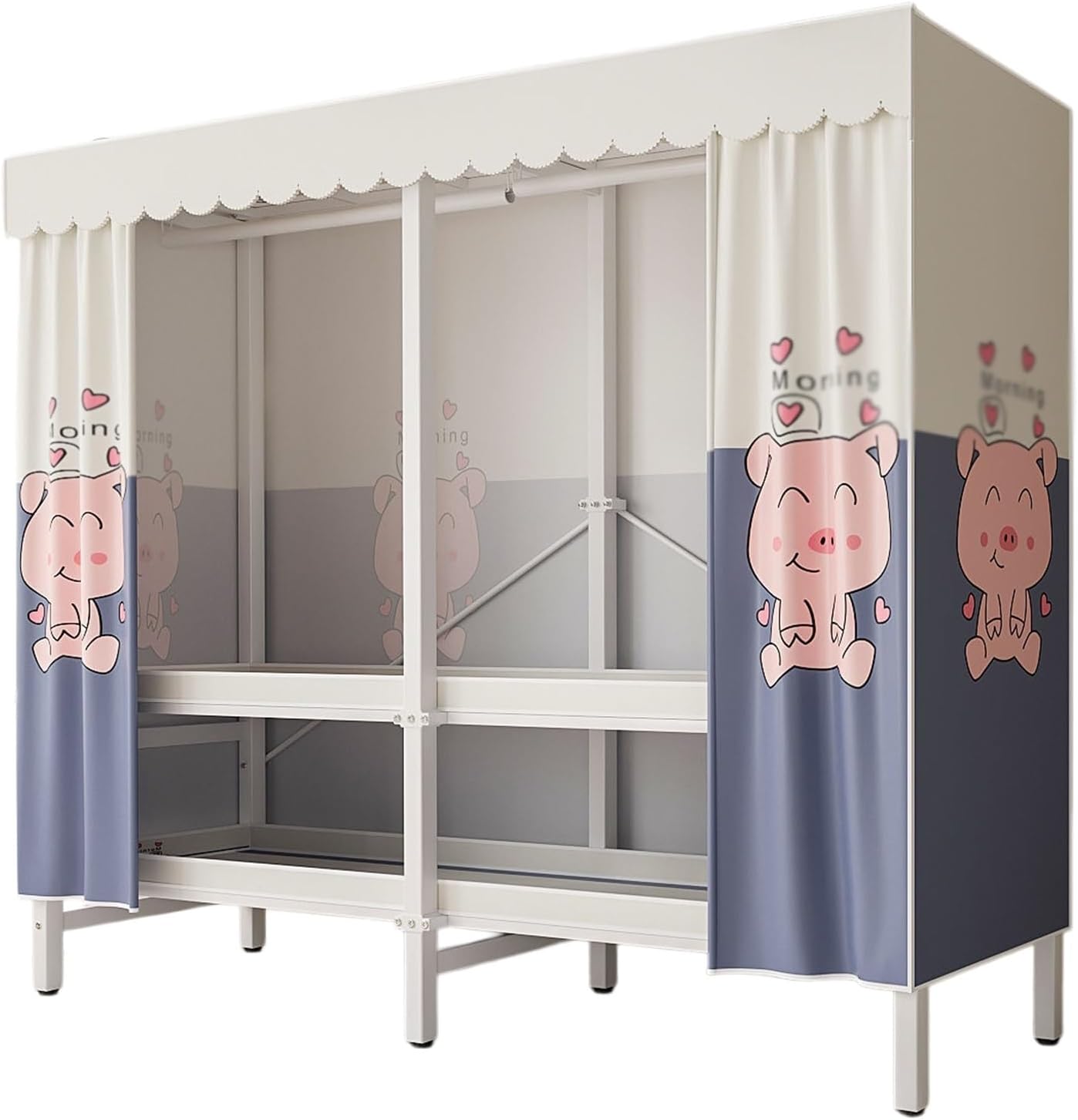Foldable Clothe Rack With Cover,Portable Closets,Heavy-Duty Portable Closet Wardrobe,Freestanding Garment Rack,for Hanging(A-white,216 * 170 * 50)