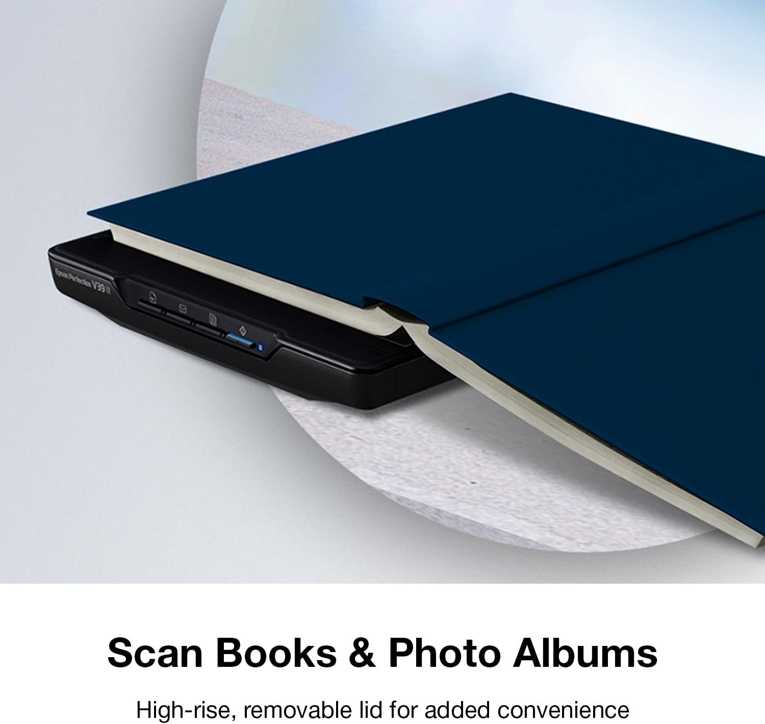 Epson Perfection V39 II Color Photo and Document Flatbed Scanner with 4800 dpi Optical Resolution Image Scanning, High-Rise Removable Lid, Scan to Cloud and USB Power, Black