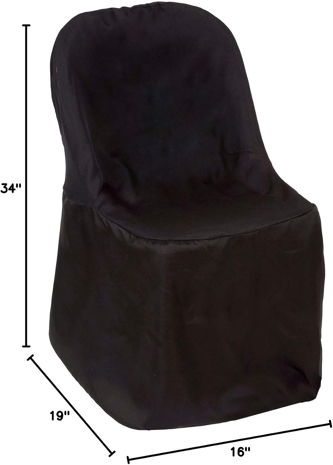 Tableclothsfactory 100 PCS Black Linen Polyester Folding Chair Cover Dinning Chair Slipcover for Wedding Party Event Banquet Catering