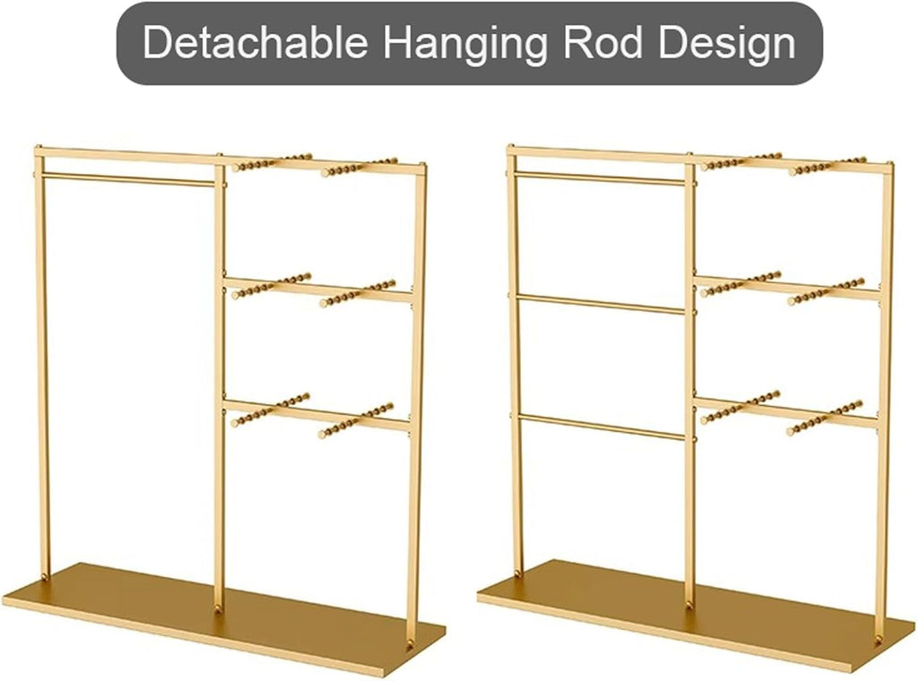 Commercial Metal Clothes Rack Garment Rack Freestanding Underwear Storage Shlef, Heavy Duty Clothing Rack, Coat Rail Display Stand Boutique Hanger with 3 Tier STO(White