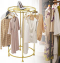28' Metal Clothing Rack, Freestanding Round Garment Rack, Industrial Pipe Heavy Duty Clothes Rack, Clothes Hanger Rack for Coats, Shirts, Sweaters Wardrobe Rack,Gold