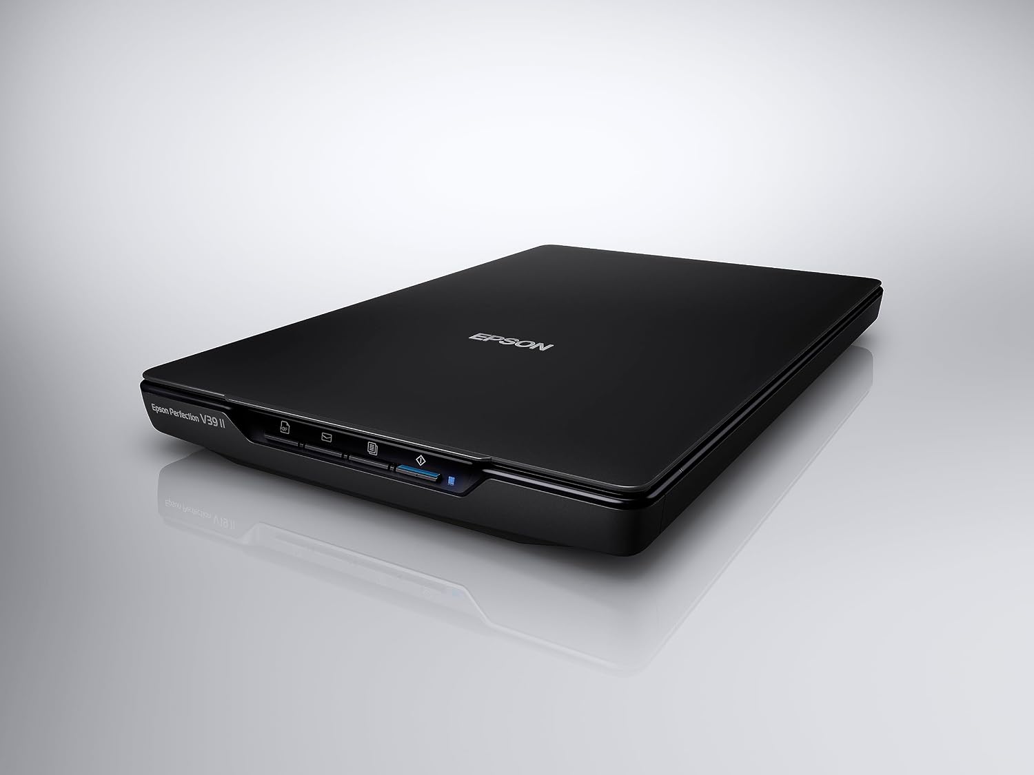 Epson Perfection V39 II Color Photo and Document Flatbed Scanner with 4800 dpi Optical Resolution Image Scanning, High-Rise Removable Lid, Scan to Cloud and USB Power, Black