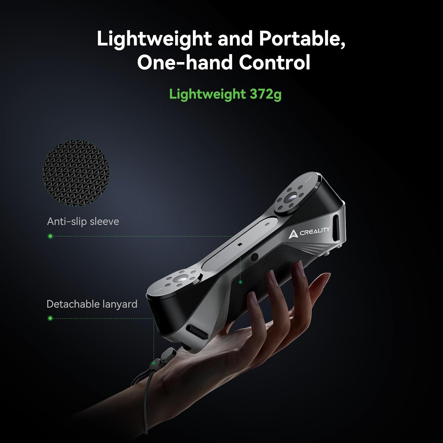 Creality CR-Scan Raptor 3D Scanner, 60fps Blue Laser & NIR, 0.02mm Accuracy, 24-Bit Color, Scans 5-2000mm Objects, Anti-Shake Tracking for Windows macOS
