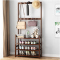 Free-Standing Garment Rack, Closet Storage Organizer, Easy Assembly, Space Saver, for Bedroom and Hallway (4 Shelves)