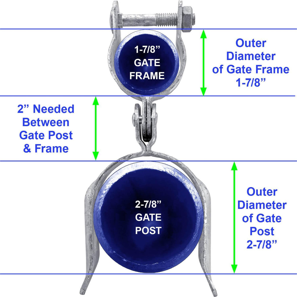 Heavy Duty Fork Latch (Bolt in) 1-7/8' x 2-7/8' Galvanized Pressed Steel - CASE Qty 25