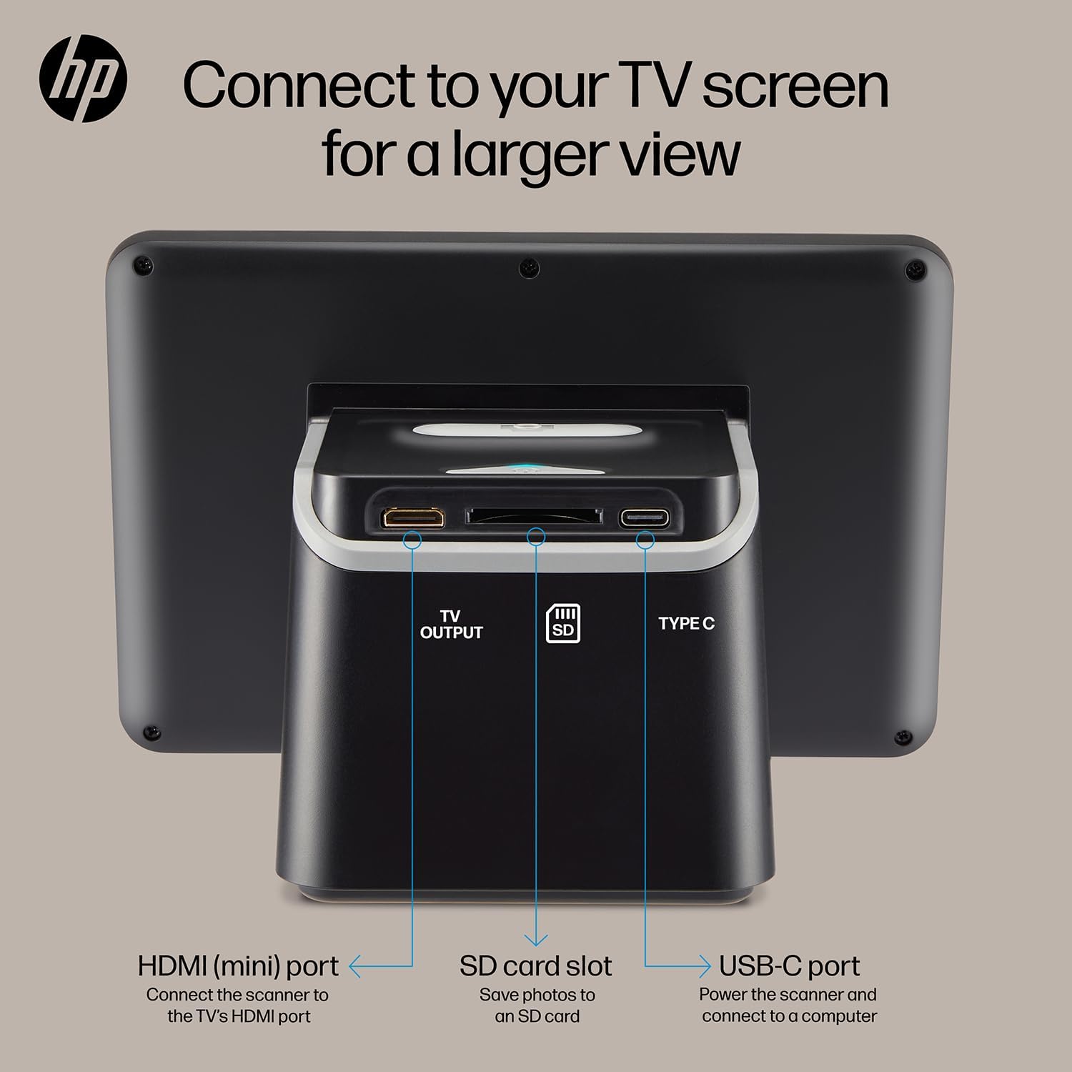 HP Touch Screen Film & Slide Scanner - 7 in LCD, 13 MP, USB & HDMI - Touch LCD Preview & Edit - Photo Scanner - 13 MP Clarity - Film to Digital Converter - Quick-Feed & 50mm Adapter - Slide Digitizer