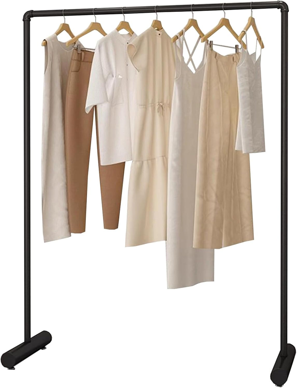 Heavy Duty Coat Rack, Garment rack Industrial Pipe Clothing Rack For Clothes Hanging Display, Commercial Heavy Duty Metal Clothes Rail, Freestanding Single Rod Coat Rack For Bedroom ( 120X40X160CM)